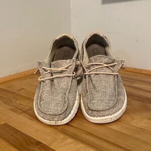 Hey Dude Gray & Beige Wendy Style Stretch Rose Slid On Loafer Flat Shoes Size 8